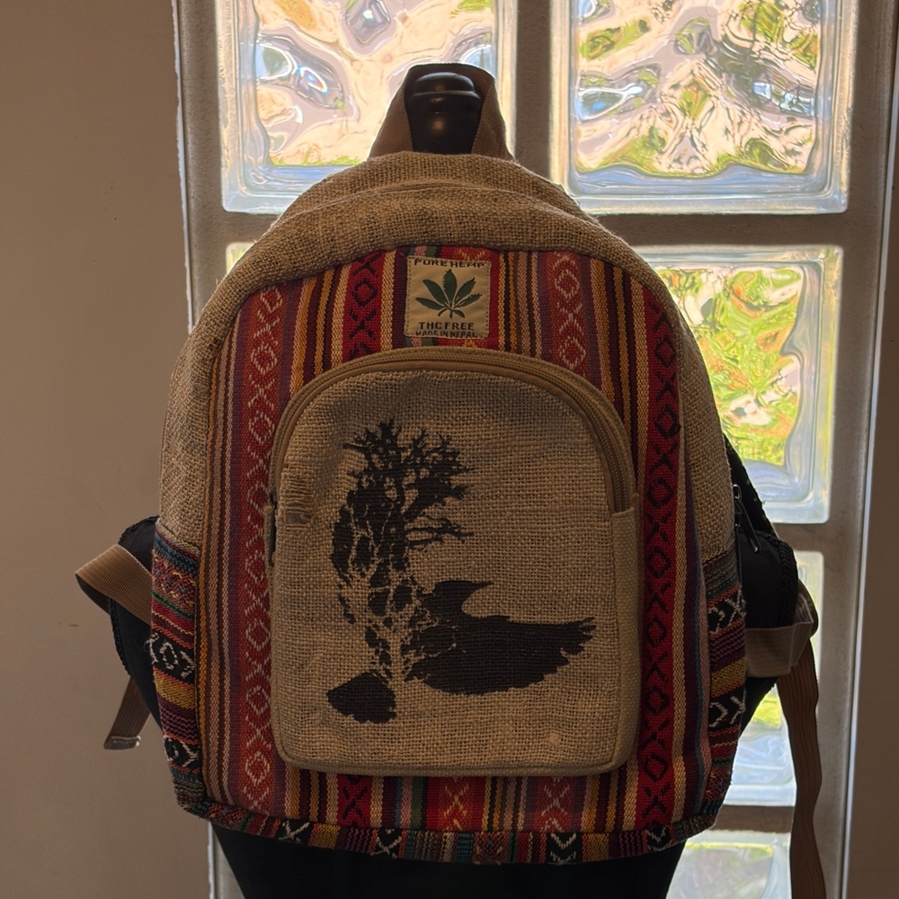 Like new Hemp Backpack! 14” tall x 12” wide
